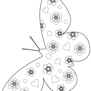 Sommerfugl blomstervinger kopitegning for børn