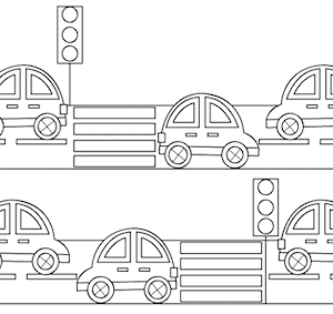 Biler i trafikken tegning