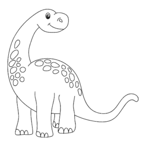 Glad langhalset dinosaur tegning